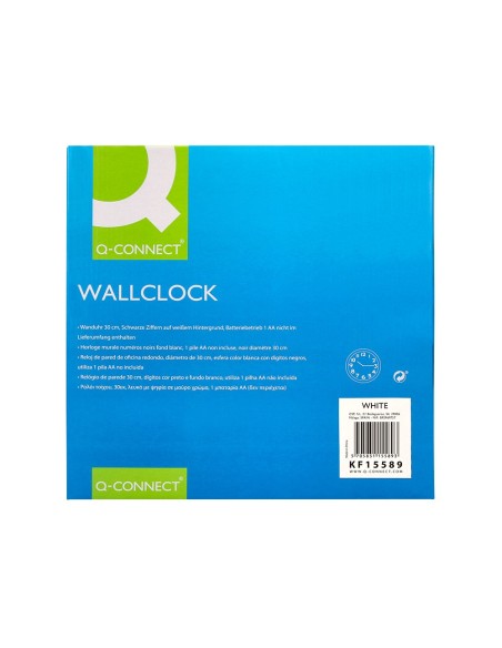 RELOJ PARED PLASTICO 200 S OFICINA RED.-30 CM MARCO CROMADO