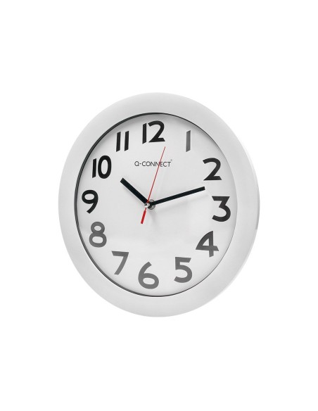 RELOJ PARED PLASTICO 200 S OFICINA RED.-30 CM MARCO CROMADO