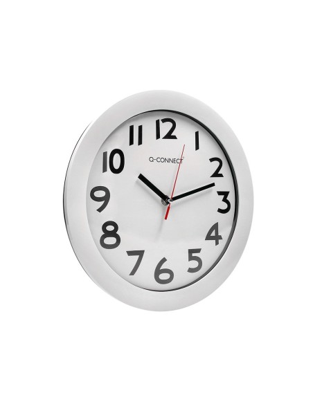 RELOJ PARED PLASTICO 200 S OFICINA RED.-30 CM MARCO CROMADO