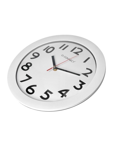 RELOJ PARED PLASTICO 200 S OFICINA RED.-30 CM MARCO CROMADO