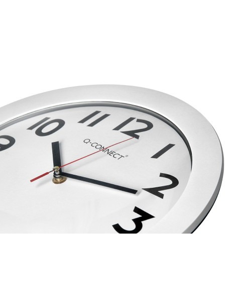 RELOJ PARED PLASTICO 200 S OFICINA RED.-30 CM MARCO CROMADO