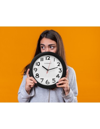 RELOJ Q-CONNECT DE PARED PLASTICO OFICINA REDONDO 30 CM MARCO NG.