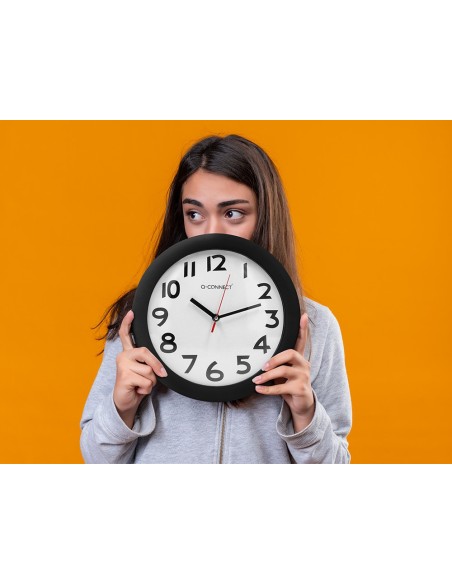 RELOJ Q-CONNECT DE PARED PLASTICO OFICINA REDONDO 30 CM MARCO NG.