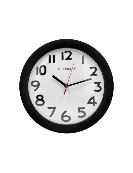 RELOJ Q-CONNECT DE PARED PLASTICO OFICINA REDONDO 30 CM MARCO NG.