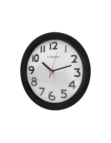 RELOJ Q-CONNECT DE PARED PLASTICO OFICINA REDONDO 30 CM MARCO NG.