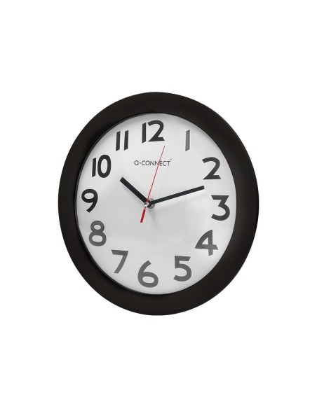 RELOJ Q-CONNECT DE PARED PLASTICO OFICINA REDONDO 30 CM MARCO NG.