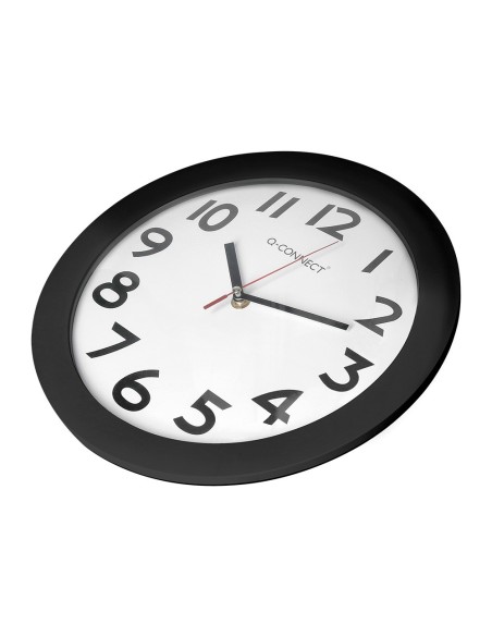 RELOJ Q-CONNECT DE PARED PLASTICO OFICINA REDONDO 30 CM MARCO NG.