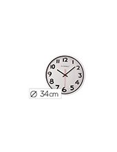 RELOJ PARED PLASTICO 210 S OFICINA RED.-38 CM MARCO CROMADO 2