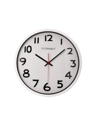 RELOJ PARED PLASTICO 210 S OFICINA RED.-38 CM MARCO CROMADO