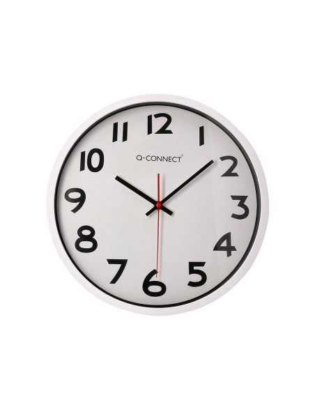 RELOJ PARED PLASTICO 210 S OFICINA RED.-38 CM MARCO CROMADO