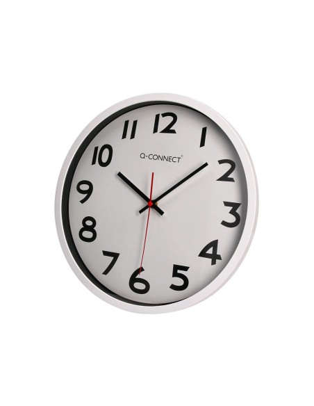 RELOJ PARED PLASTICO 210 S OFICINA RED.-38 CM MARCO CROMADO