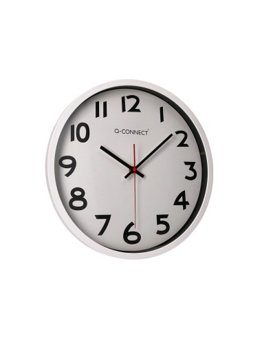 RELOJ PARED PLASTICO 210 S OFICINA RED.-38 CM MARCO CROMADO