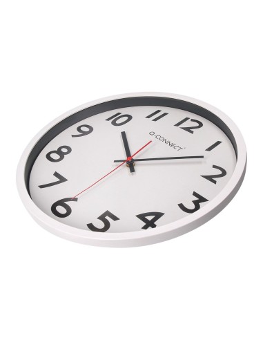 RELOJ PARED PLASTICO 210 S OFICINA RED.-38 CM MARCO CROMADO