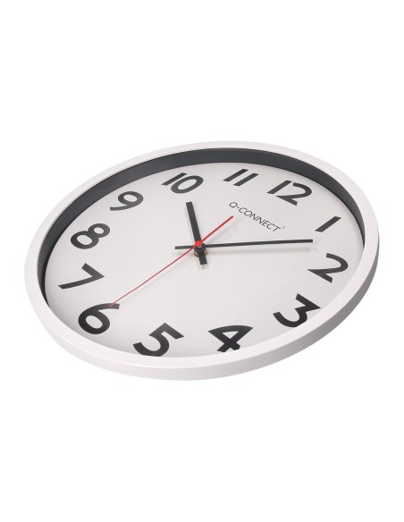 RELOJ PARED PLASTICO 210 S OFICINA RED.-38 CM MARCO CROMADO