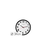 RELOJ PARED PLASTICO 210 BS-OFICINA RED.-38 CM MARCO NEGRO 2