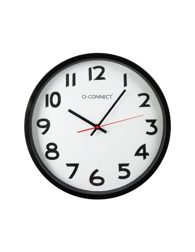 RELOJ PARED PLASTICO 210 BS-OFICINA RED.-38 CM MARCO NEGRO