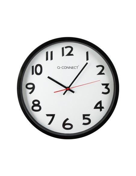 RELOJ PARED PLASTICO 210 BS-OFICINA RED.-38 CM MARCO NEGRO
