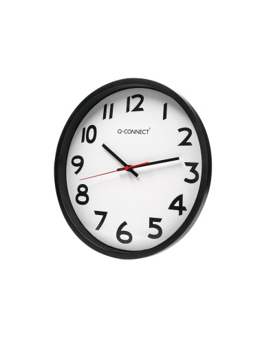 RELOJ PARED PLASTICO 210 BS-OFICINA RED.-38 CM MARCO NEGRO