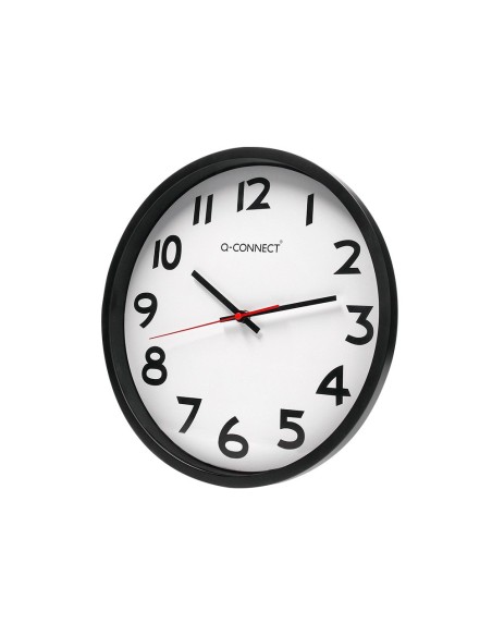 RELOJ PARED PLASTICO 210 BS-OFICINA RED.-38 CM MARCO NEGRO