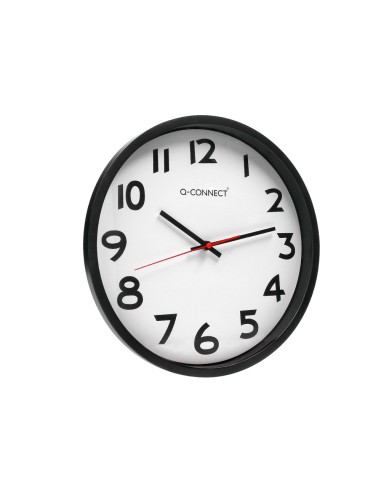 RELOJ PARED PLASTICO 210 BS-OFICINA RED.-38 CM MARCO NEGRO