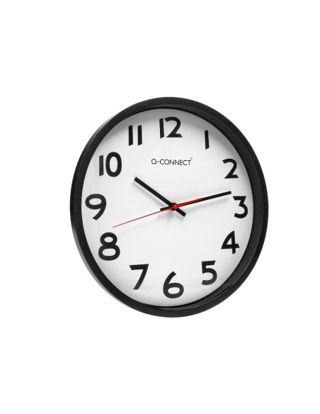 RELOJ PARED PLASTICO 210 BS-OFICINA RED.-38 CM MARCO NEGRO