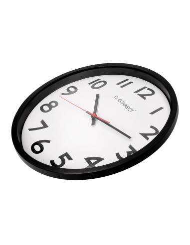 RELOJ PARED PLASTICO 210 BS-OFICINA RED.-38 CM MARCO NEGRO