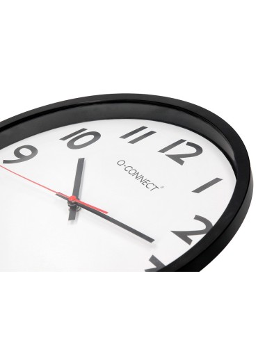 RELOJ PARED PLASTICO 210 BS-OFICINA RED.-38 CM MARCO NEGRO