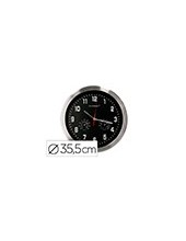 RELOJ Q-CON.DE PARED METALICO REDONDO 35,5 CM SILENCIOSO CROMADO NG. 2