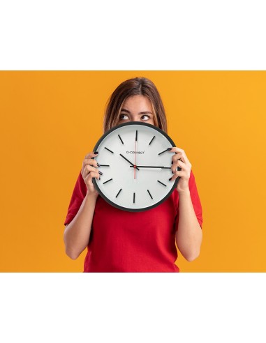 RELOJ Q-CON.DE PARED PLAST.REDONDO 34,4 CM MOVIMIENTO SILENCIOSO NG.