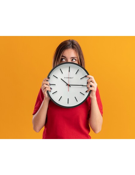 RELOJ Q-CON.DE PARED PLAST.REDONDO 34,4 CM MOVIMIENTO SILENCIOSO NG.
