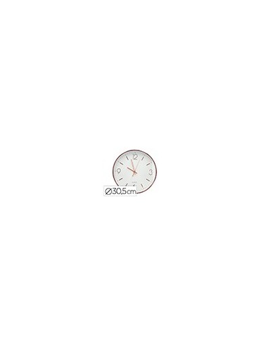 RELOJ Q-CON.DE PARED METALICO REDONDO 30,5 CM SILENCIOSO ROSA DORADO