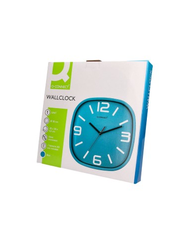 RELOJ Q-CON.DE PARED PLAST.REDONDO 30 CM MOVIMIENTO SILENCIOSO AZ.