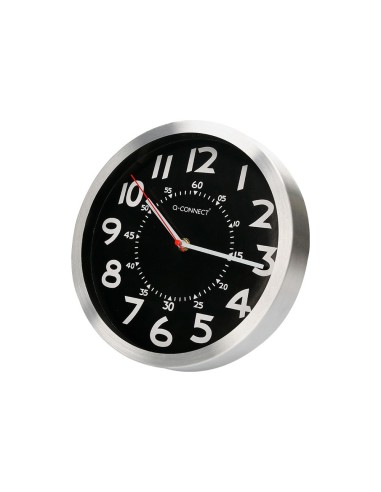 RELOJ Q-CON.PARED MET REDONDO 25 CM MOVI SILENCIOSO NG  ESFERA CROMAD