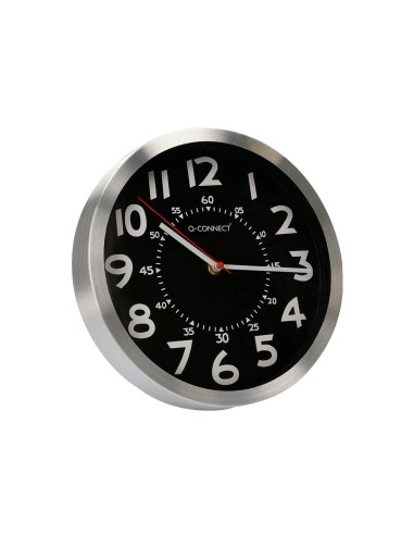 RELOJ Q-CON.PARED MET REDONDO 25 CM MOVI SILENCIOSO NG  ESFERA CROMAD