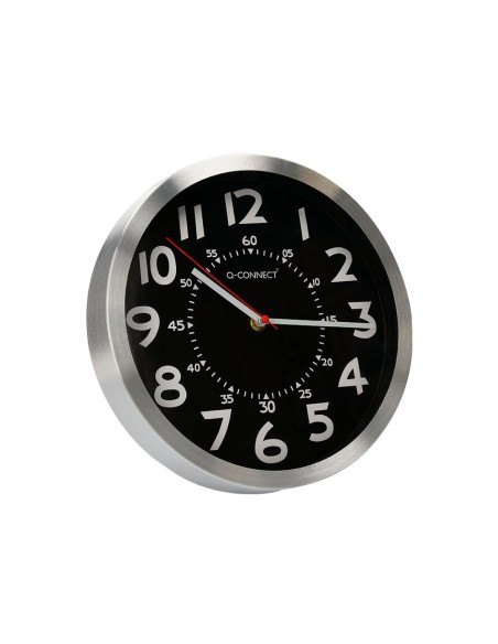 RELOJ Q-CON.PARED MET REDONDO 25 CM MOVI SILENCIOSO NG  ESFERA CROMAD