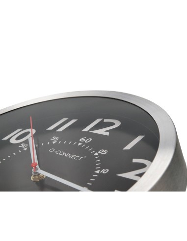 RELOJ Q-CON.PARED MET REDONDO 25 CM MOVI SILENCIOSO NG  ESFERA CROMAD