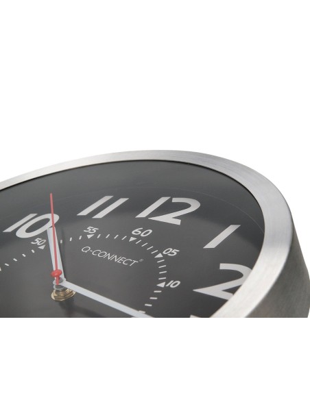 RELOJ Q-CON.PARED MET REDONDO 25 CM MOVI SILENCIOSO NG  ESFERA CROMAD