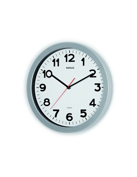 RELOJ MAUL STEP PARED REDONDO 35 CM DIAMETRO ELECTRICO PLATA