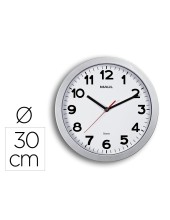 RELOJ MAUL STEP PARED REDONDO 30 CM DIAMETRO ELECTRICO PLATA