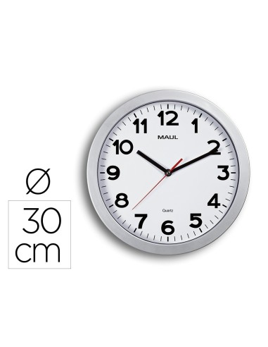RELOJ MAUL STEP PARED REDONDO 30 CM DIAMETRO ELECTRICO PLATA
