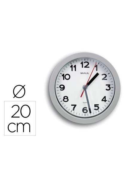RELOJ MAUL STEP PARED REDONDO 20 CM DIAMETRO ELECTRICO PLATA