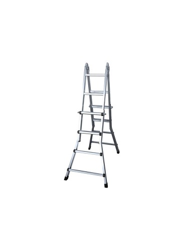 ESCALERA TELESCOPICA ACERO AL.4+4 PELDAÑOS T.FINAL PVC EN131-4