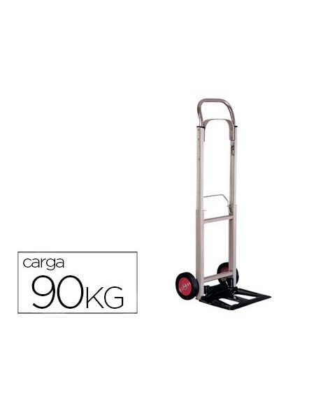 CARRETILLA PORTAPAQUETES C/RUEDAS PLEGABLE EN AL.CARGA 90 KG MEDIDAS