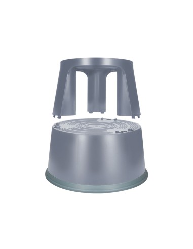 TABURETE Q-CON.RUEDAS RETR.ES TRES RUEDAS DOS NIVELES GRIS