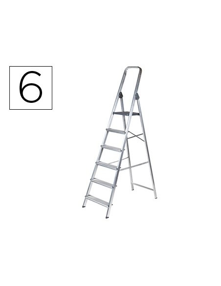 ESCALERA Q-CON.ALUMINIO6 PELDAÑOS 1203X510X1895 MM PESO MAXIMO 150 KG