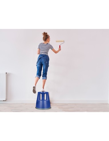 TABURETE Q-CON.RUEDAS RETR.ES TRES RUEDAS DOS NIVELES AZUL