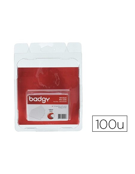 TARJETA PVC IMPRESORA BADGY GROSOR 0,76MM PK.100 UDS.