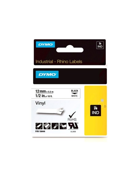 CINTA DYMO VINILO BL.12MM X 5,5MT ETIQUETADORA RHINO