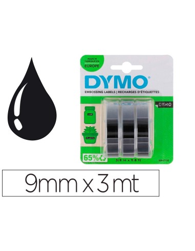 CINTA DYMO 3D 9MM X 3MT ROTULADORA OMEGA/JUNIOR NG.BLISTER 3 UD.