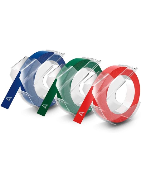 CINTA DYMO 3D 9MM X 3MT ROTULADORA OMEGA/JUNIOR AZ./NG./RJ. 3 UD.